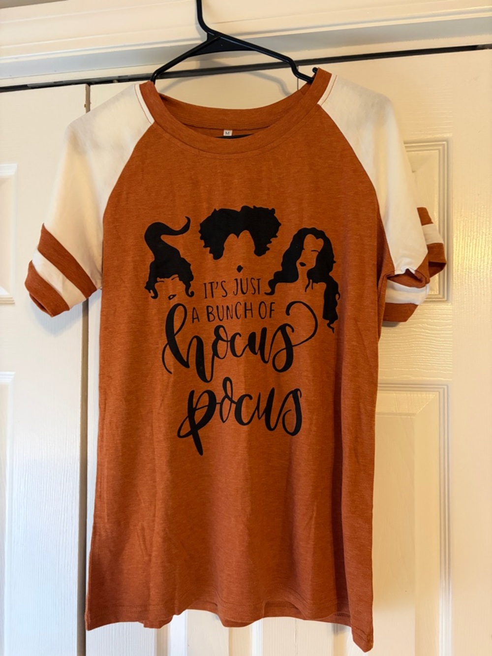 Amazon Rust Orange and White 'Hocus Pocus' Short Sleeve Tee